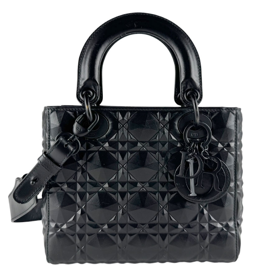 クリスチャンディオール Christian Dior ハンドバッグ ショルダーバッグ レディディオール レザー ブラック レディース 送料無料【中古】 z9509｜ブランドバリュー