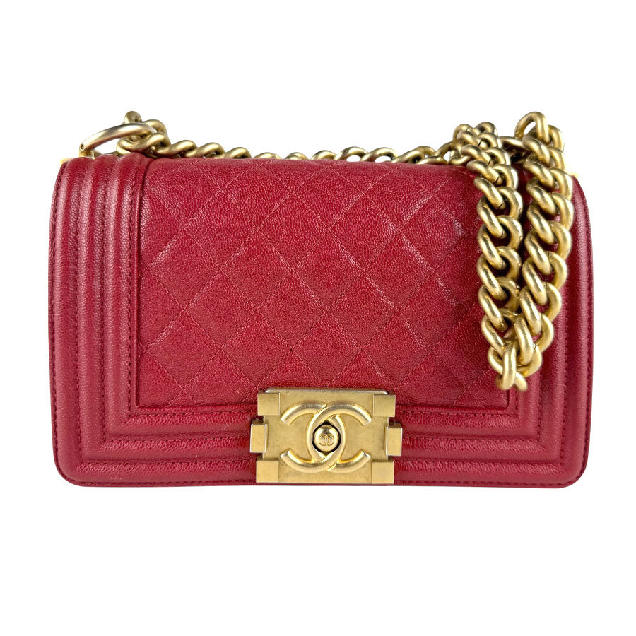 シャネル CHANEL ショルダーバッグ 男の子シャネル キャビアスキンレザー/金属元素 赤いこと/ゴールド レディース 貨物輸送無料【中古】 z9443