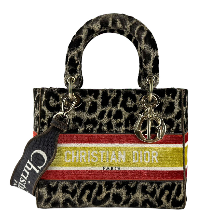 ディオール Christian Dior ハンドバック ショルダーバッグ 小母さん ディライト 帆布/天鵞絨 赤銅色/黄み/オレンジ色 ゴールド レディース 貨物輸送無料【中古】 z9671