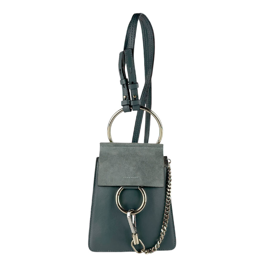 クロエ Chloe ショルダーバッグ フェイ なめし革/スエードクロス 薄墨色 レディース 貨物輸送無料【中古】 z9861