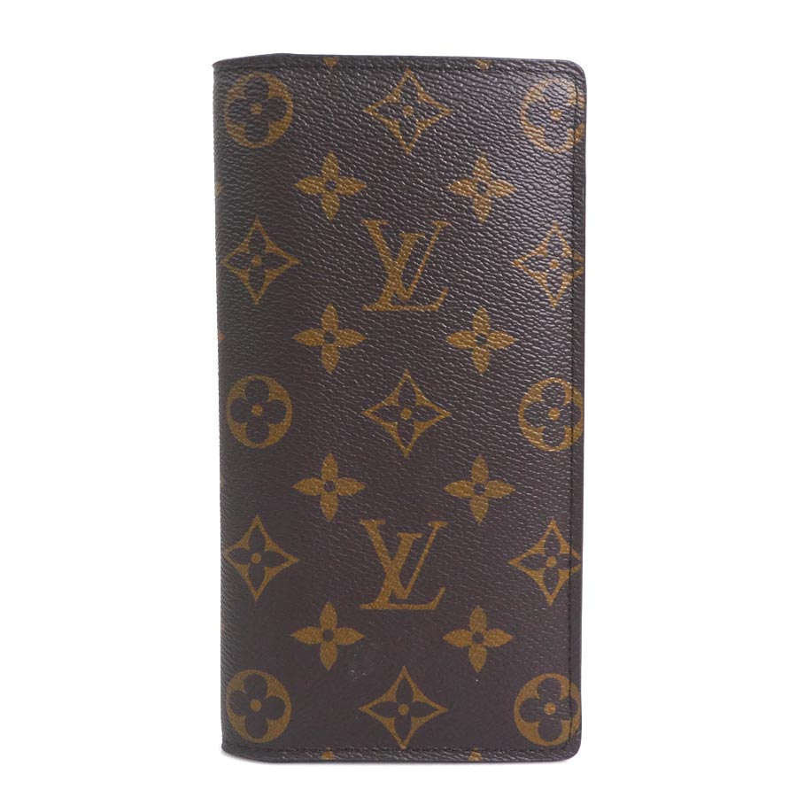 ルイ ヴィトン LOUIS VUITTON 二つ折り長紙入れ モノグラム ポルトフォイユ ブラザ モノグラム帆布 赤銅色 メンズ M66540 貨物輸送無料【中古】 h32246i