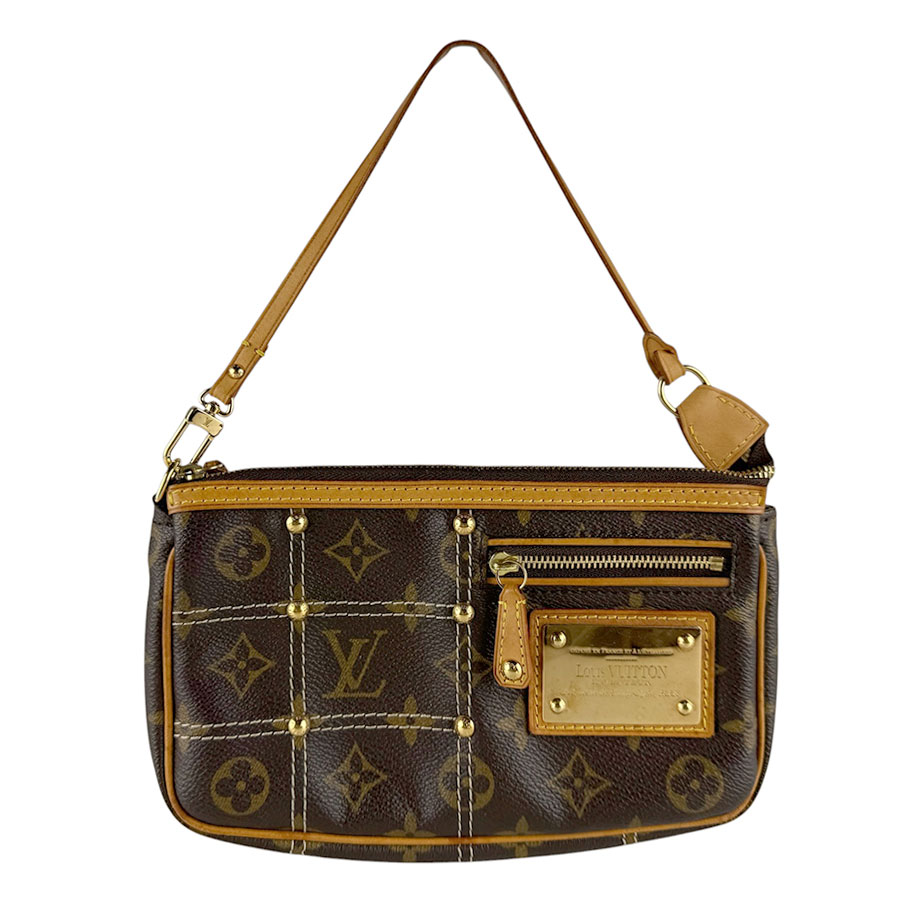 ルイ ヴィトン LOUIS VUITTON ハンドバック モノグラム リヴェット ポシェット アクセソワール/モノグラム リヴェット 赤銅色 レディース M40141 貨物輸送無料【中古】 z9932