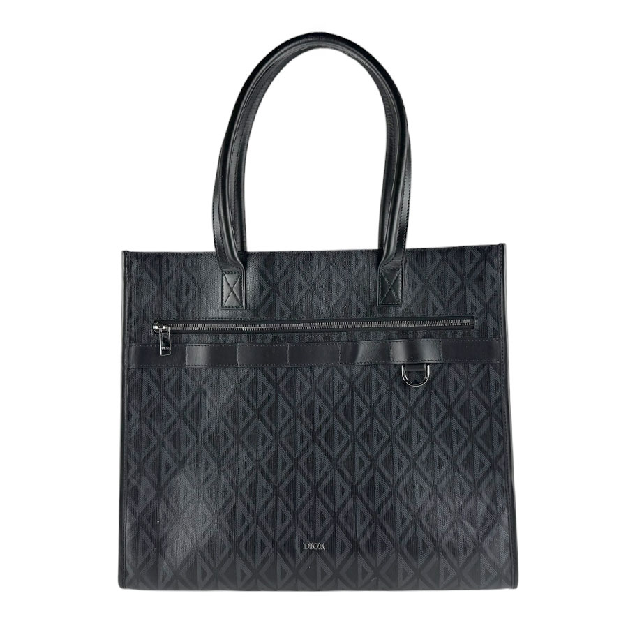 ディオール Christian Dior ハンドバック CD金剛石 サファリ トート なめし革 黒いこと メンズ 貨物輸送無料【中古】 z9914