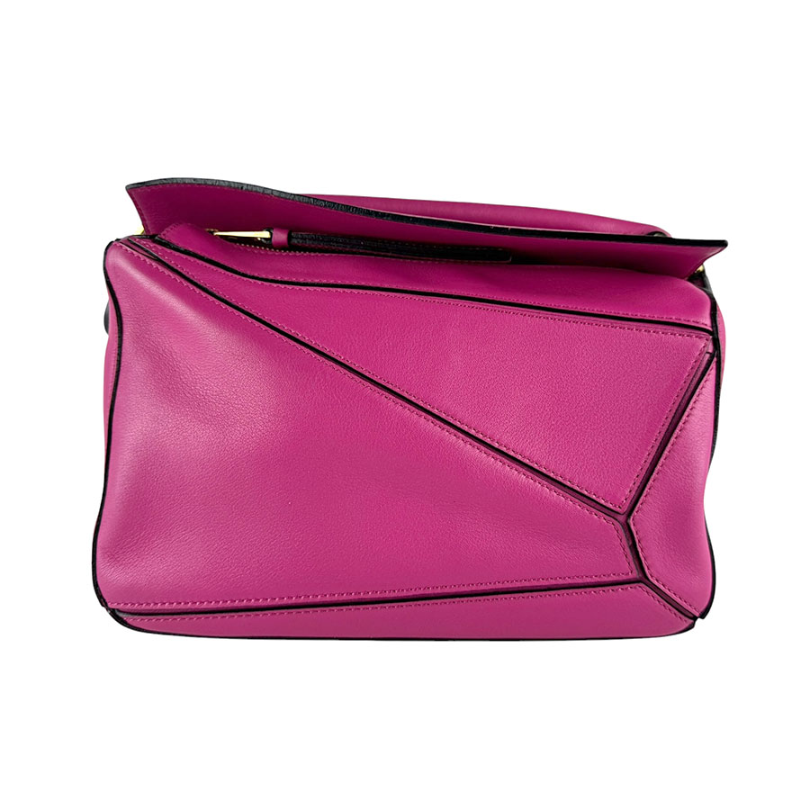 ロエベ LOEWE ハンドバック ショルダーバッグ 謎あわせ御徒面子 なめし革 サクラ色 レディース 貨物輸送無料【中古】 z10024