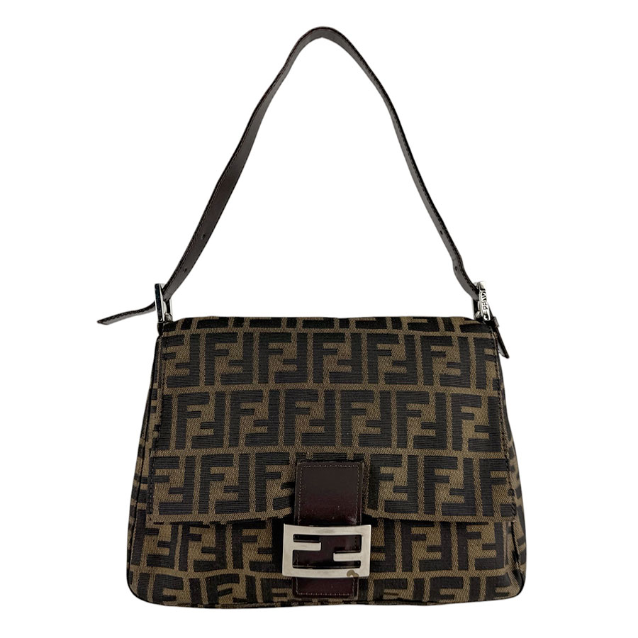 フェンディ FENDI ショルダーバッグ ズッカ ナイロン帆布 赤銅色 レディース 貨物輸送無料【中古】 z10051