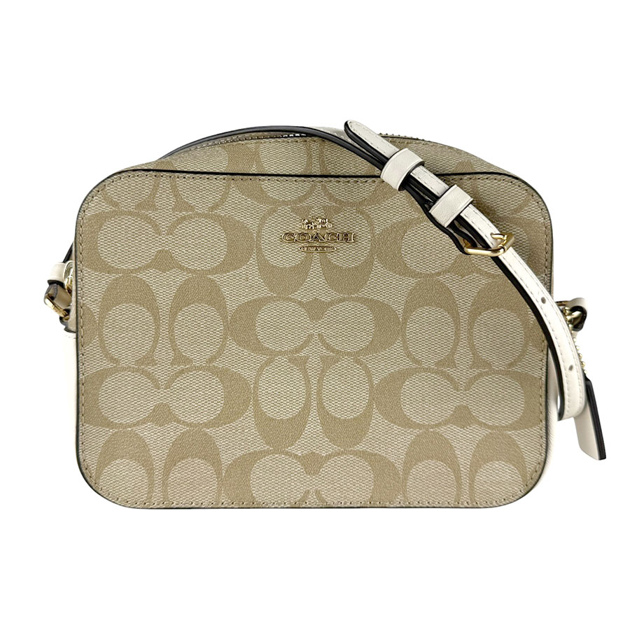 コーチ COACH ショルダーバッグ シグネチャー PVCコーティングキャンバス/レザー ベージュ/アイボリー レディース 送料無料【中古】 z10010｜ブランドバリュー