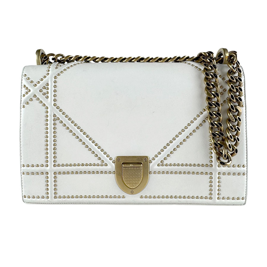 クリスチャンディオール Christian Dior ショルダーバッグ ディオラマ レザー ホワイト レディース 送料無料【中古】 z10219｜ブランドバリュー