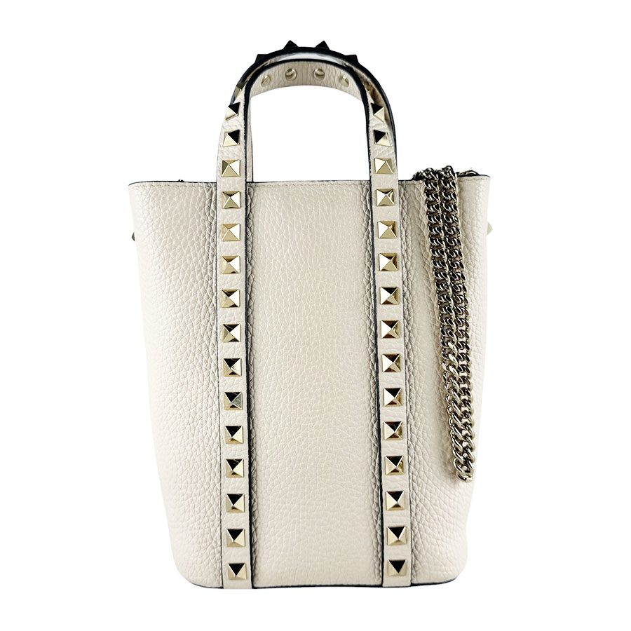 ヴァレンティノ ガラヴァーニ Valentino Garavani ショルダーバッグ ハンドバッグ レザー アイボリー レディース 送料無料【中古】 z10318|ブランドバリュー