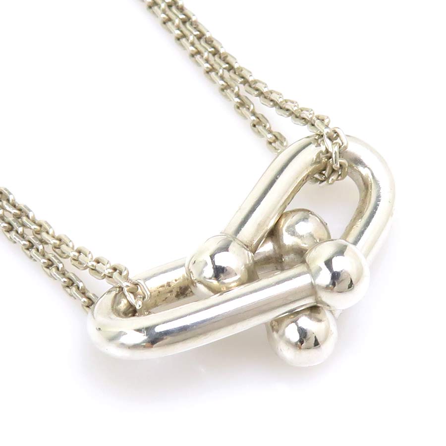 ティファニー TIFFANY&Co. ネックレス ハードウェア ダブルリンク ネックレス シルバー925 シルバー レディース 送料無料【中古】 90265a|ブランドバリュー