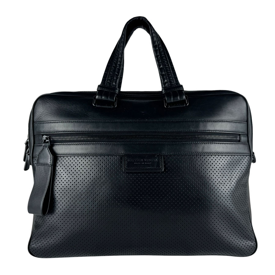 ボッテガヴェネタ BOTTEGAVENETA ハンドバッグ ビジネスバッグ レザー ブラック メンズ 送料無料【中古】 z10439｜ブランドバリュー