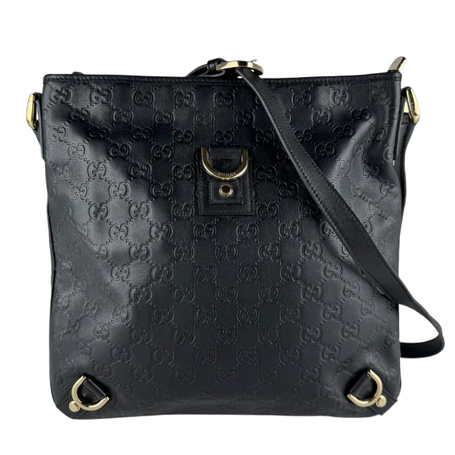 グッチ GUCCI ショルダーバッグ グッチシマ レザー ブラック ユニセックス 131326 送料無料【中古】 z10448|ブランドバリュー