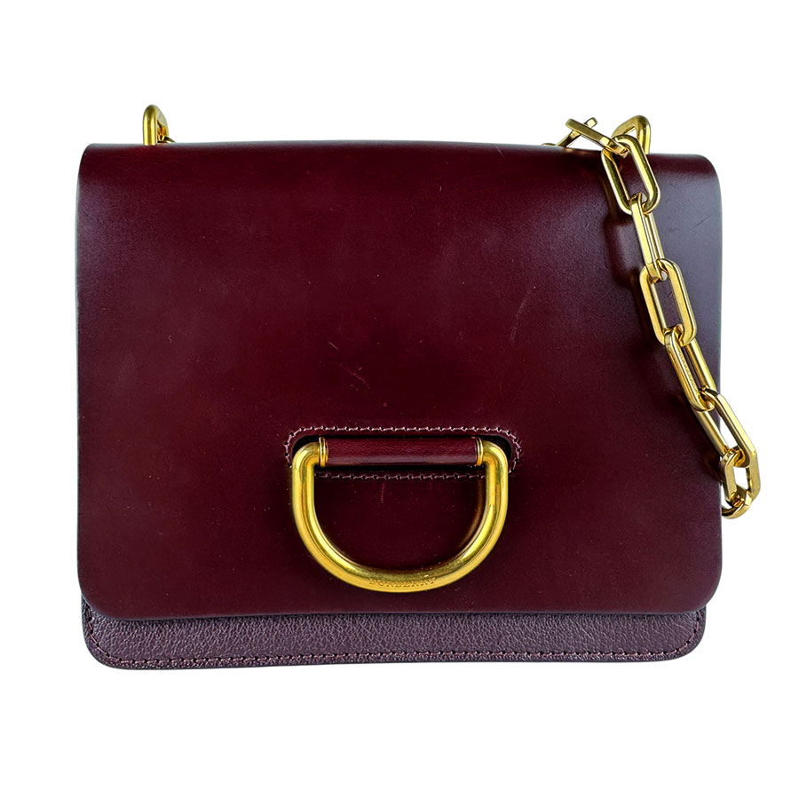 バーバリー BURBERRY ショルダーバッグ レザー ボルドー レディース 送料無料【中古】 z10464|ブランドバリュー