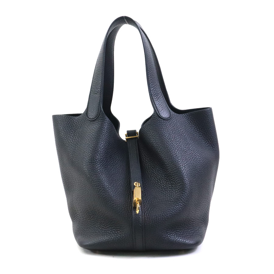 エルメス HERMES ハンドバッグ ピコタンロックMM 22 トリヨンクレマンス ブラック ゴールド レディース 送料無料【中古】 90267k|ブランドバリュー