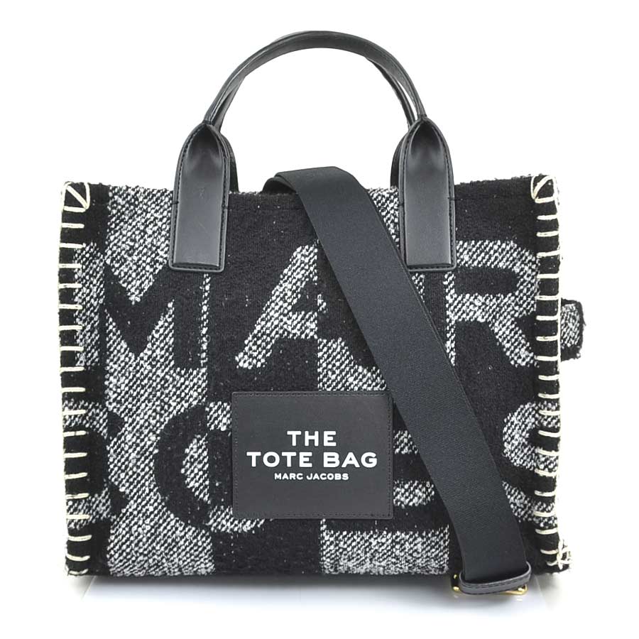 マークジェイコブス MARC JACOBS ハンドバッグ ショルダーバッグ ブランケット スモール トートバッグ ポリエステル/レザー ブラック レディース 送料無料【中古】 h32362k|ブランドバリュー