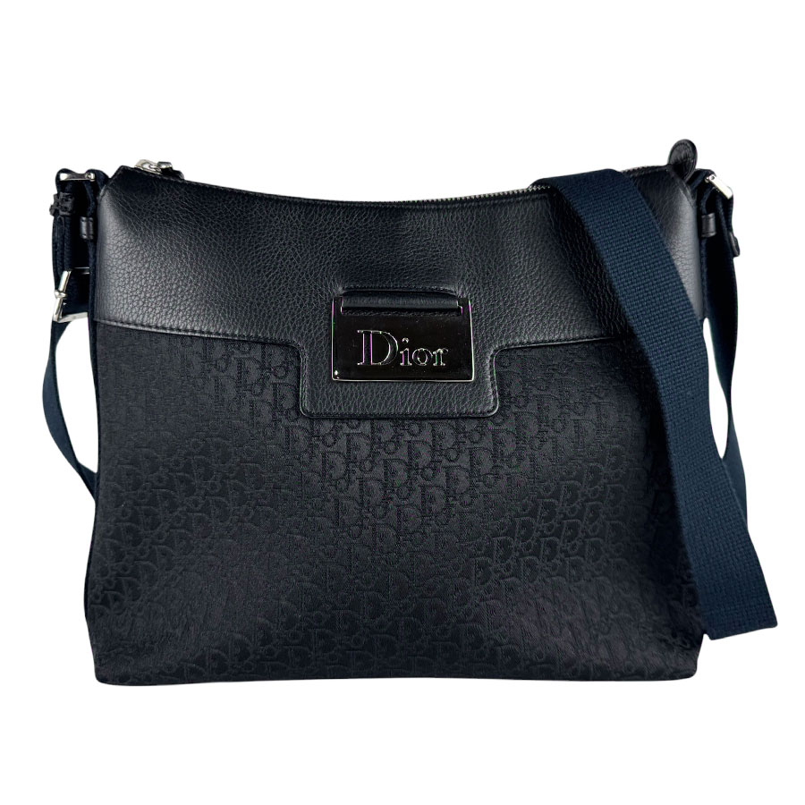 クリスチャンディオール Christian Dior ショルダーバッグ キャンバス/レザー ブラック レディース 送料無料【中古】 z10507｜ブランドバリュー 62,150円
