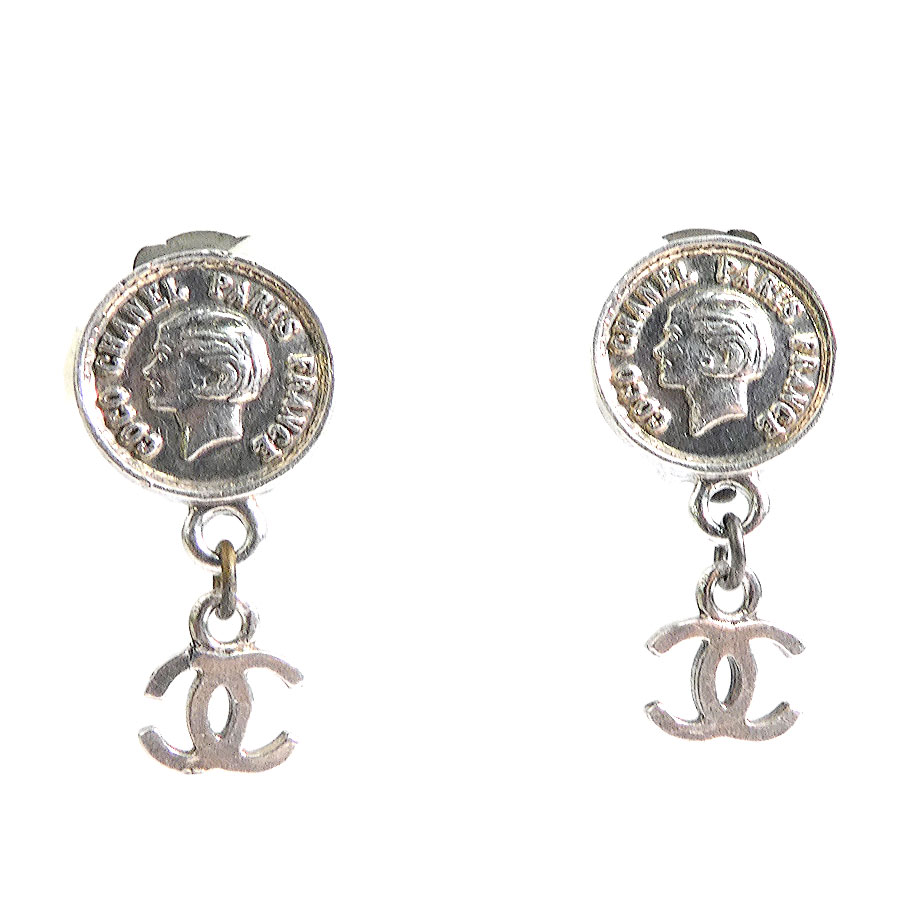 シャネル CHANEL イヤリング メダリオン メタル シルバー レディース 送料無料【中古】 e62089d｜ブランドバリュー