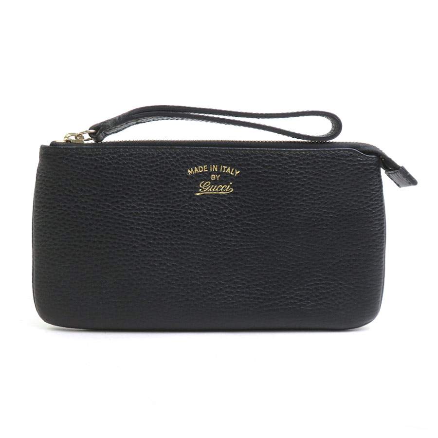 グッチ GUCCI クラッチバッグ ミニクラッチバッグ マルチポーチ レザー ブラック ユニセックス 368878 送料無料【中古】 h32385a｜ブランドバリュー