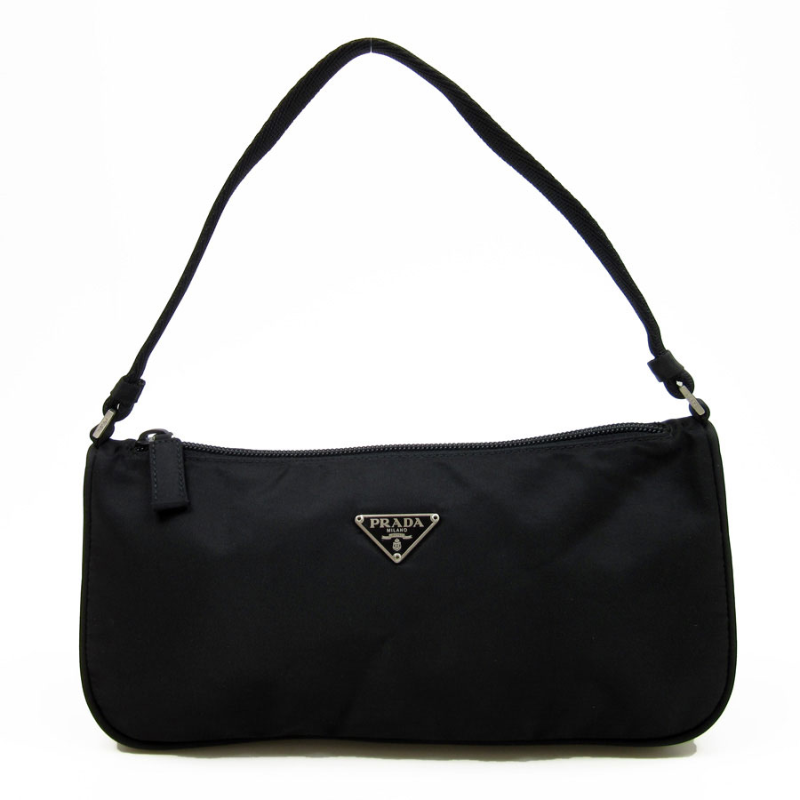 Prada Mini Shoulder Bag Handbag Accessories Porch Triangle Logo Black Nylon Constant Er Pority Lady S T10147