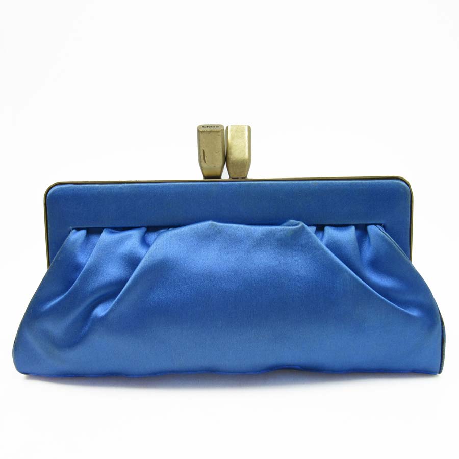 Kuroe Chloe Clutch Bag Gold X Blue Satin Constant Er Pority Lady S H13892 Kuroe Chloe Clutch Bag Gold X Blue Satin Constant Er Pority Lady S H13892