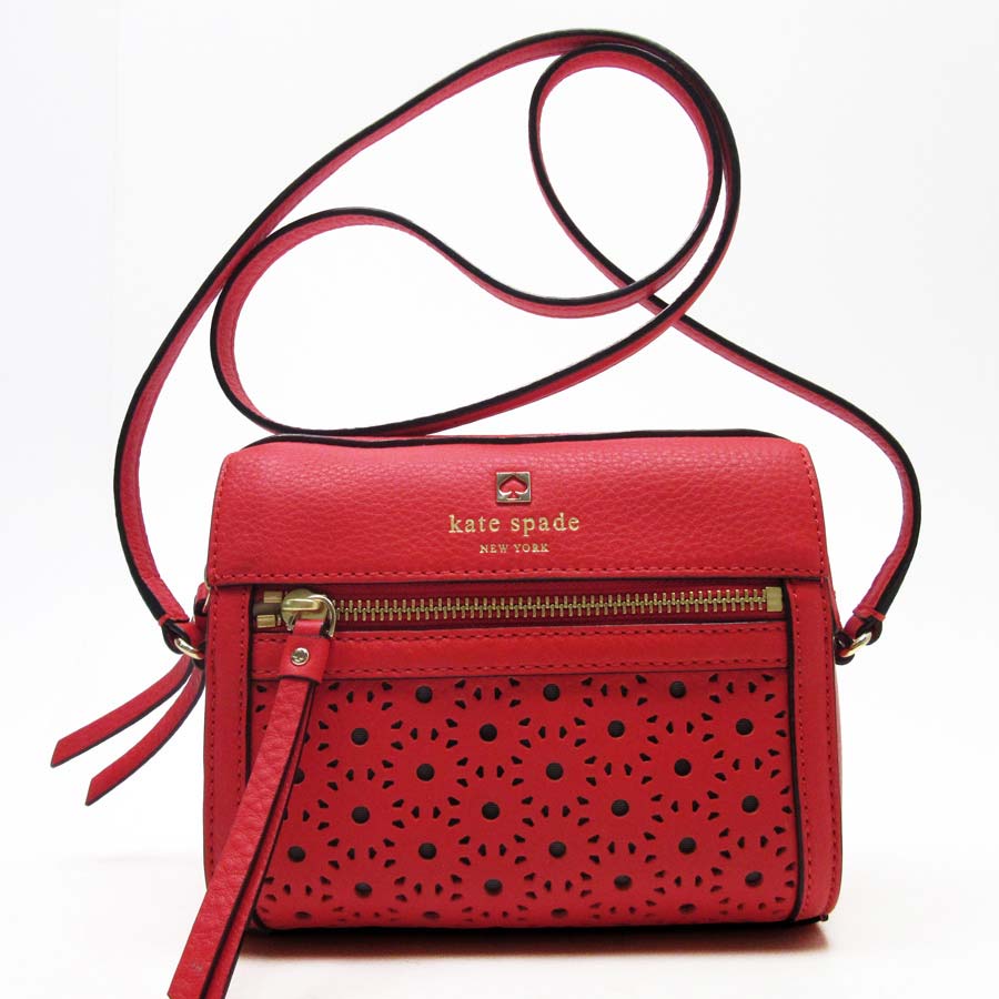 Brandvalue Take Kate Spade Slant Shoulder Bag Red Take Kate Spade Slant Is Soot Used Shoulder Bag Lady S Red Leather