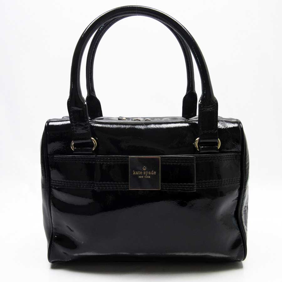 Brandvalue Kate Spade Handbag Black Patent Leather It Is Kate Spade Handbag Lady S Black Patent Leather Soot Used