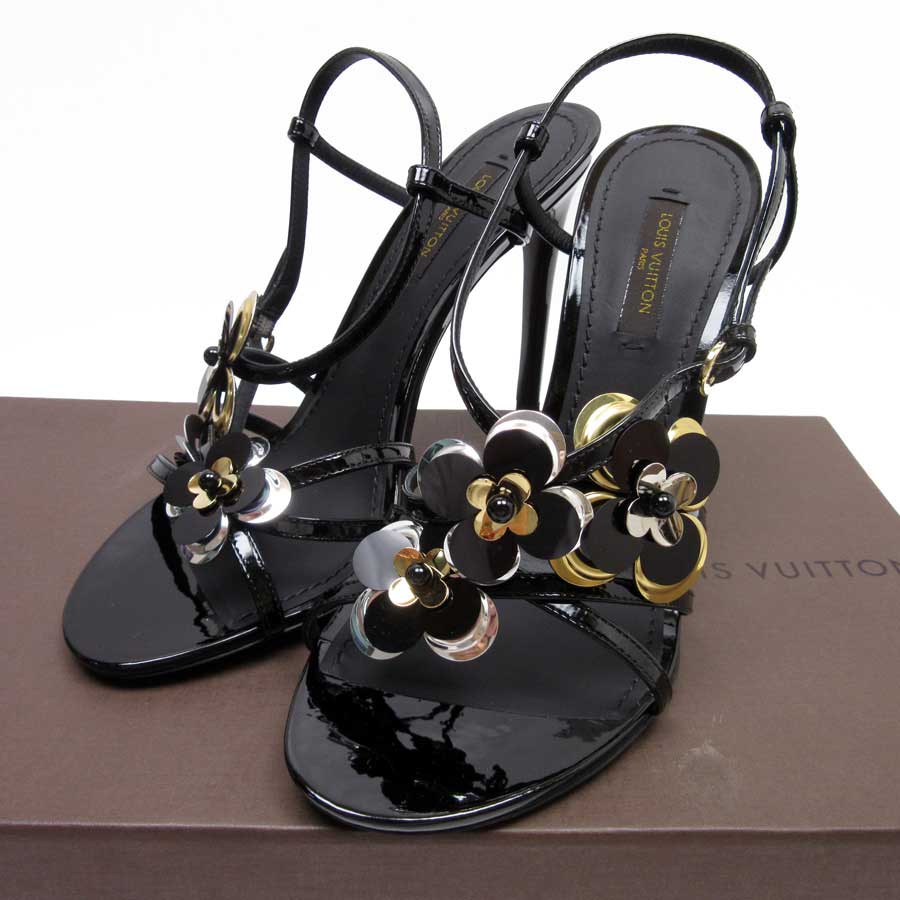BrandValue: Louis Vuitton Louis Vuitton sandals (36 1/2) monogram flower black x gold x silver ...