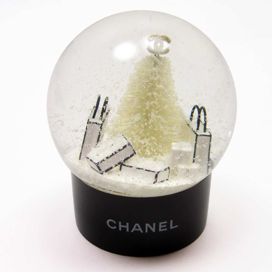 シャネル CHANEL スノードーム 置物 2012年顧客様限定 ノベルティ ブラックxホワイト ガラスxプラスチック レディース 【中古