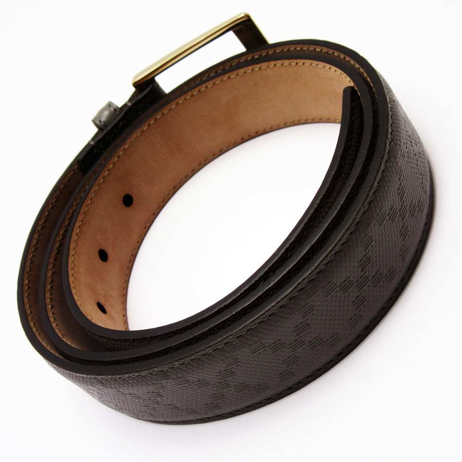 BrandValue: Gucci GUCCI belt (85/34) gray x gold leather Lady&#39;s men - t12993 | Rakuten Global Market