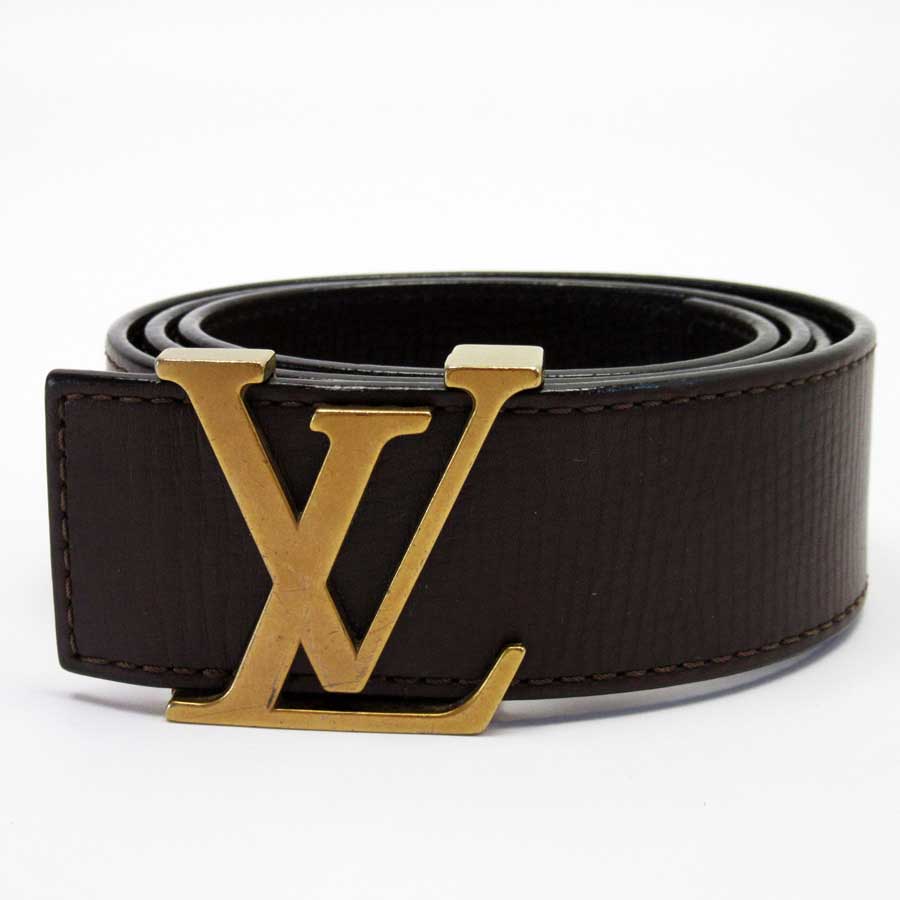 BrandValue: Louis Vuitton Louis Vuitton belt (85/34) Utah sun Tulle initial dark brown x gold ...