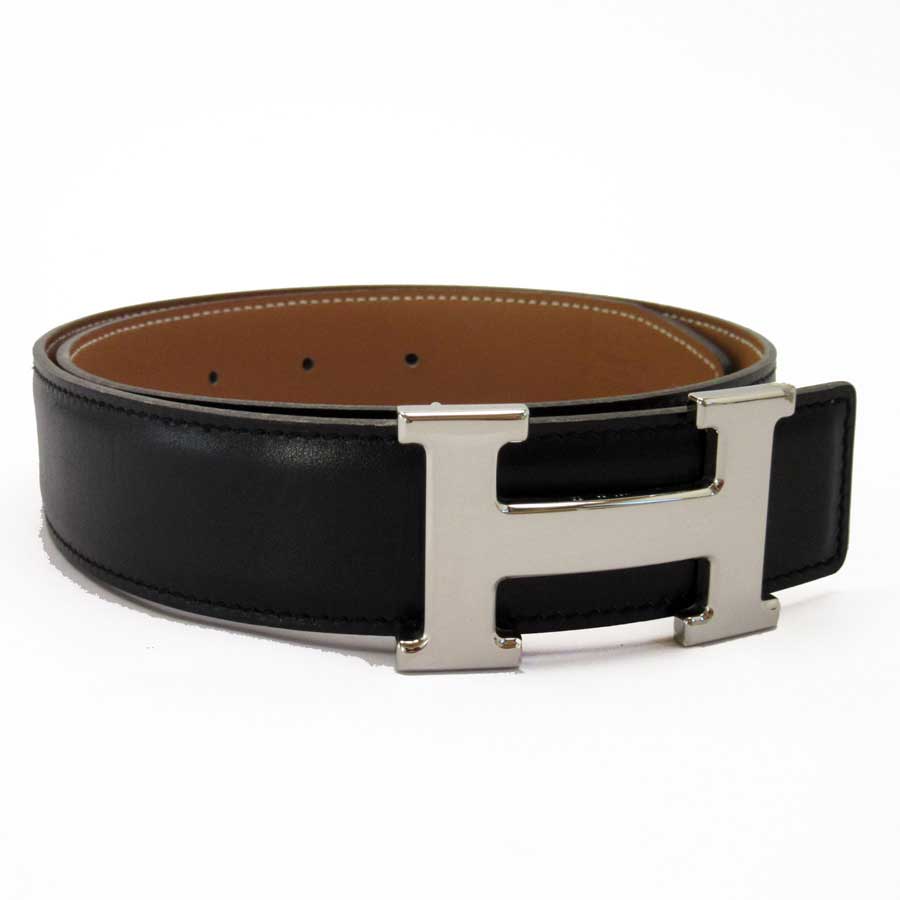 BrandValue: Hermes HERMES belt (65cm) Constance black x brown x silver leather -89,164 | Rakuten ...