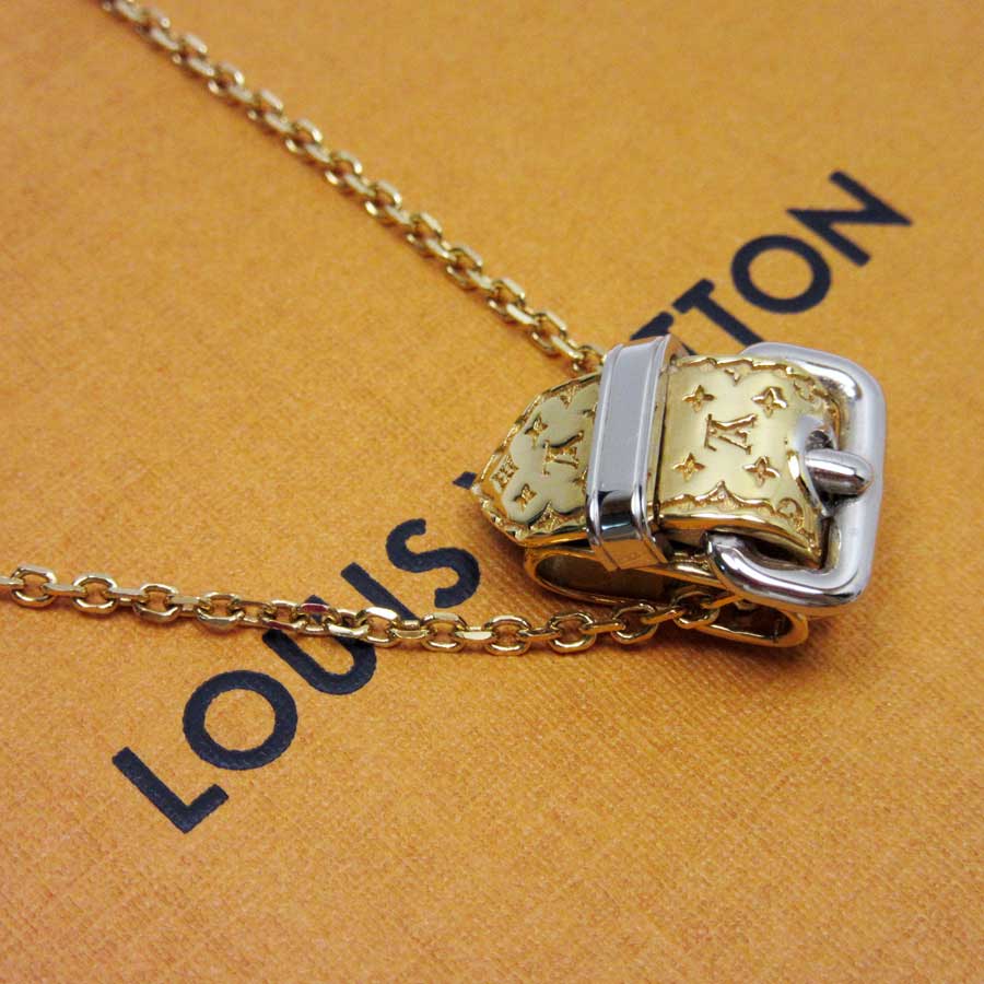 BrandValue: Louis Vuitton Louis Vuitton necklace monogram belt motif gold x silver metal ...