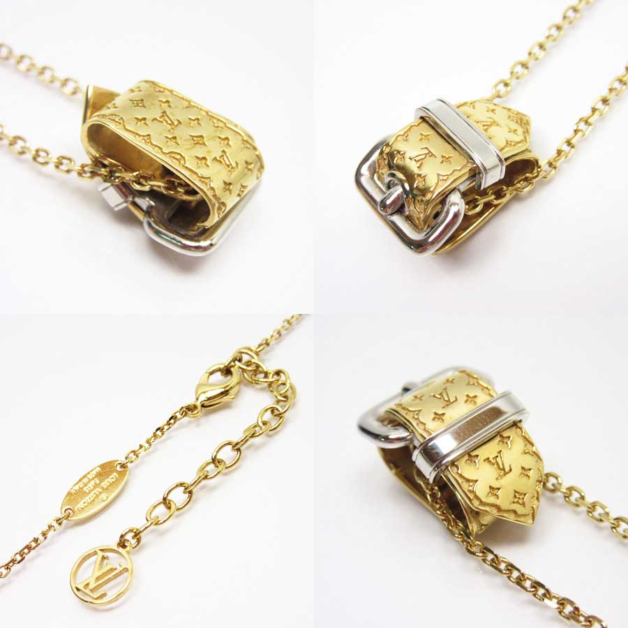 BrandValue: Louis Vuitton Louis Vuitton necklace monogram belt motif gold x silver metal ...