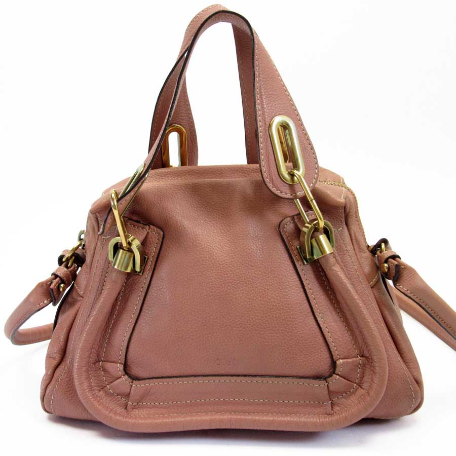 Take Kuroe Chloe Handbag Slant Shoulder Bag 2way Marcie Pink X Gold Leather Metal Material Lady S X2723