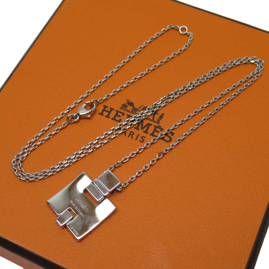 楽天市場 エルメス Hermes ネックレス アイリーン ブラックxシルバー 金属素材xエナメル レディース メンズ 中古 定番人気 H ブランドバリュー