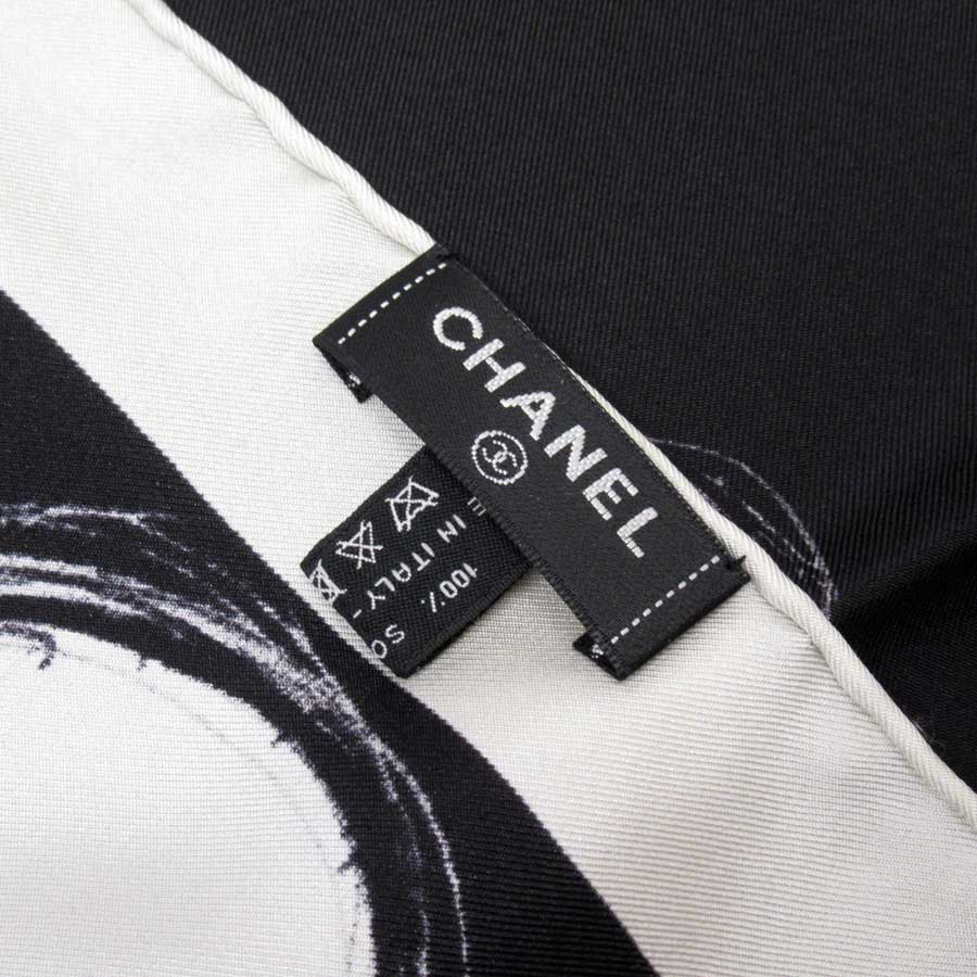 楽天市場 シャネル Chanel スカーフ ココマーク ライトグレーxブラック シルク100 レディース 中古 定番人気 ブランドバリュー