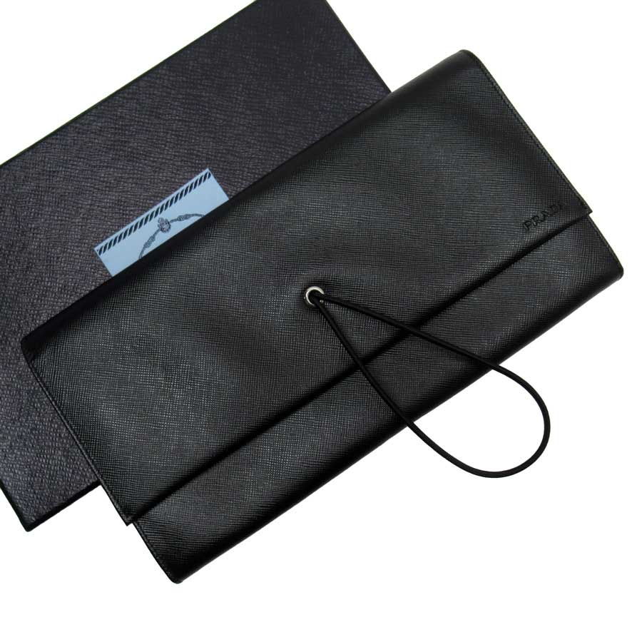 楽天市場 プラダ クラッチバッグ セカンドバッグ Nero ブラック サフィアーノレザー Prada レディース 値下げ商品 中古 おすすめ ブランドバリュー