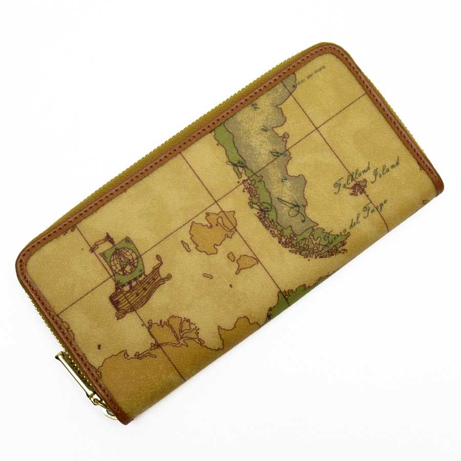 定番人気 ラウンドファスナー長財布 G1907aバッグ 小物 ブランド雑貨 Pvcレザー Classe Prima ブラウン系 定番人気 Pvcレザー 地図柄 プリマクラッセ ブラウン系 中古 G1907a ブランドバリュープリマクラッセ 地図柄 ラウンドファスナー長財布 Pvcレザー