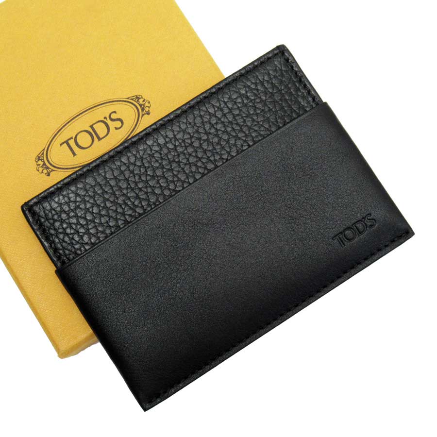 トッズ Tod S カードケース パスケース ブラック レザー 中古 定番人気 G2350a Medfited Org