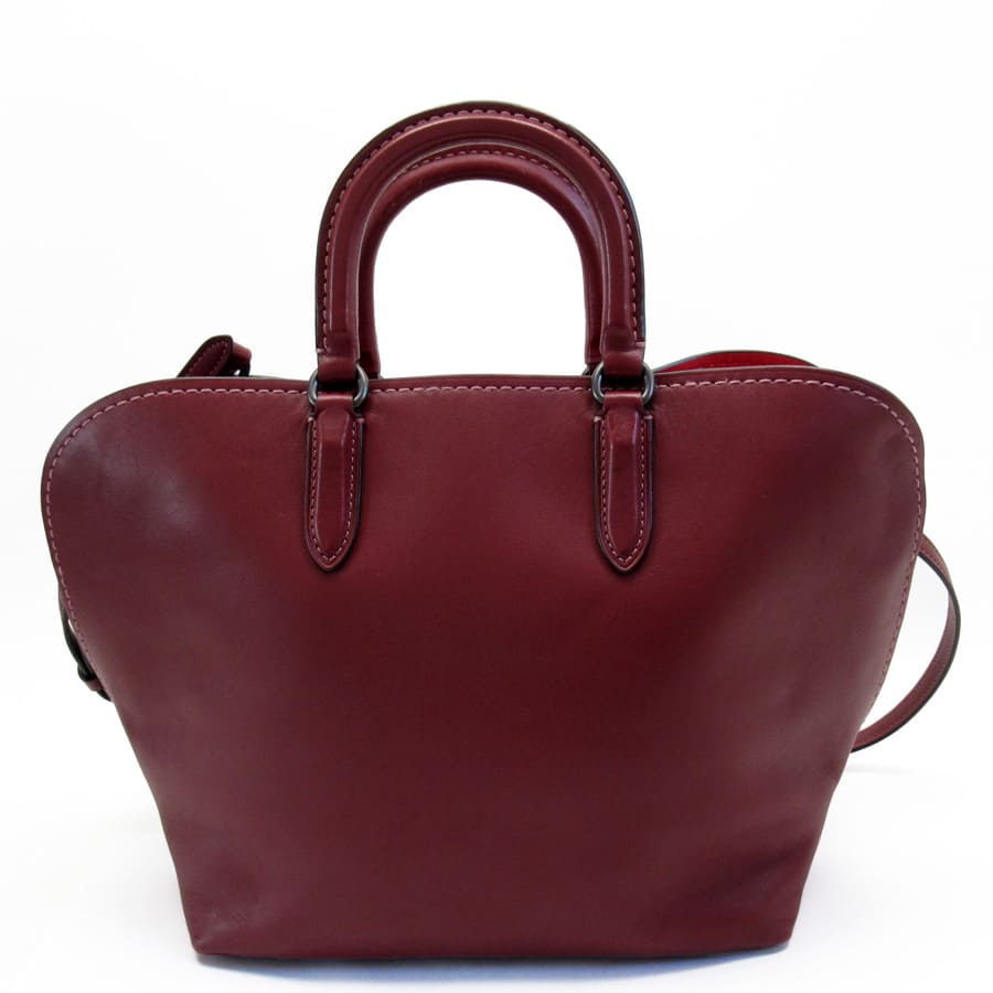 コーチ COACH ハンドバッグ ダークレッドxレッド レザー 2WAY ...