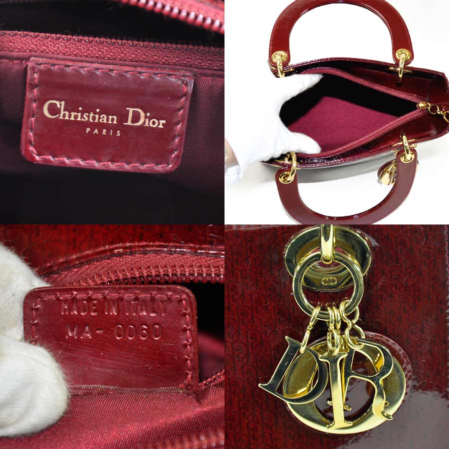 Brandvalue Dior Handbag Shoulder Bag 2way Dior Handbag Shoulder Bag 2way Wine Red Patent X Canvas Gold Metal Ings Constant Er Pority Lady S