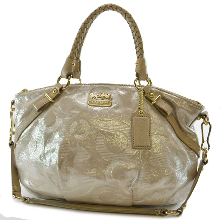 Brandvalue Coach Handbag Op Art Gold Collar Leather X It Is Coach Op Art Handbag Shoulder Bag 2way Gold Collar Leather X Metal Material Used Soot