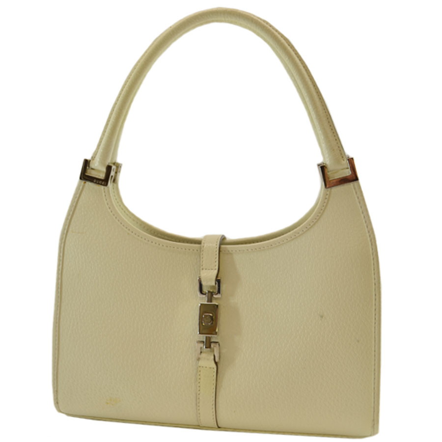 Brandvalue Gucci Handbag Off White X Silver Color Leather Brandvalue Gucci Handbag Off White X Silver Color Leather Metal Material Constant Er Pority Jackie K6861 Rakuten Global Market