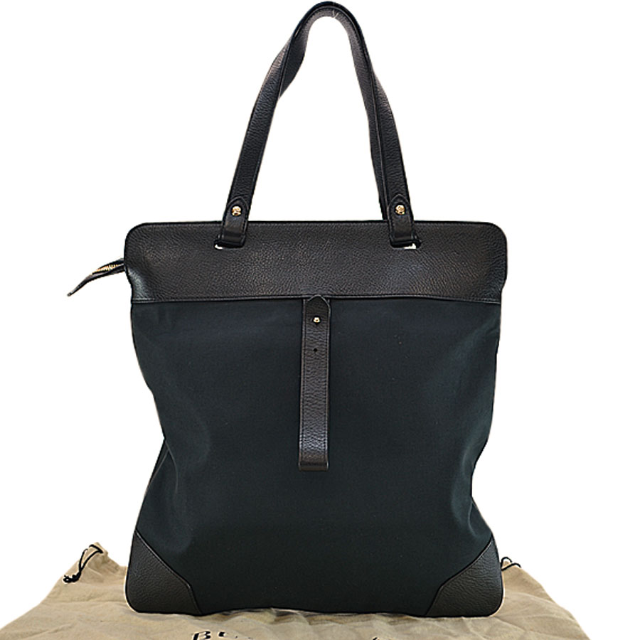 BrandValue: Burberry BURBERRY tote bag black canvas x leather shoulder bag Lady&#39;s men - k8466 ...