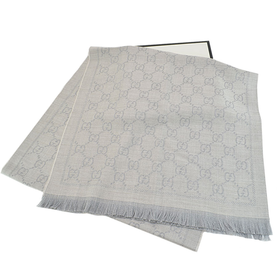 楽天市場 グッチ Gucci マフラー Gg グレー ウール100 ストール レディース メンズ 中古 定番人気 R7394 ブランドバリュー