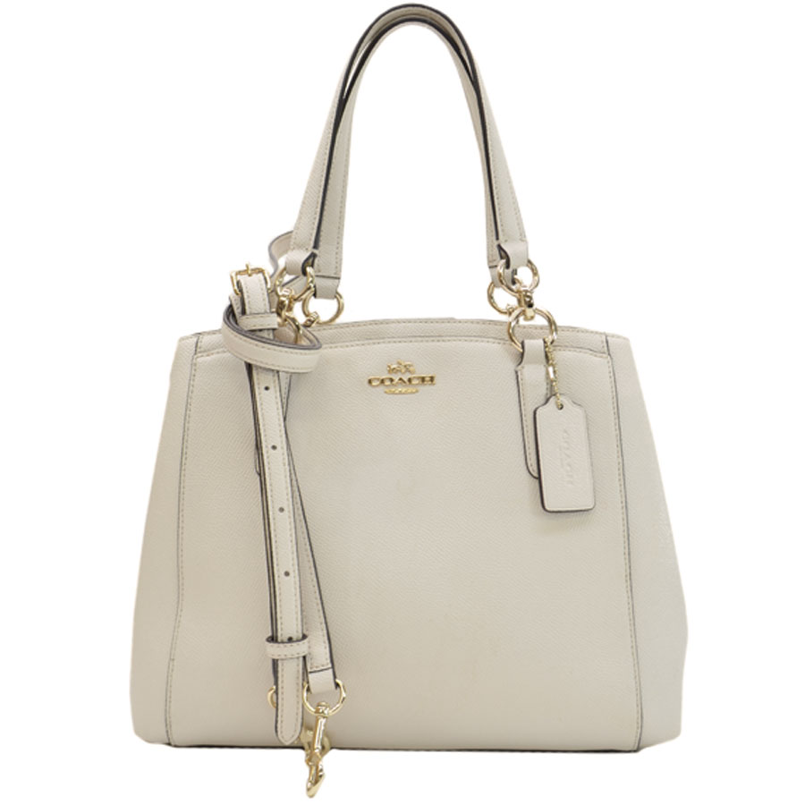 コーチ Coach バッグ バッグ ホワイトｘシルバー バッグ レザーｘ金属素材 ハンドバッグ ショルダーバッグ レディース 中古 定番人気 ブランドバリューコーチ バッグ ハンドバッグ ショルダーバッグ レザーｘ金属素材 ホワイトｘシルバー 中古