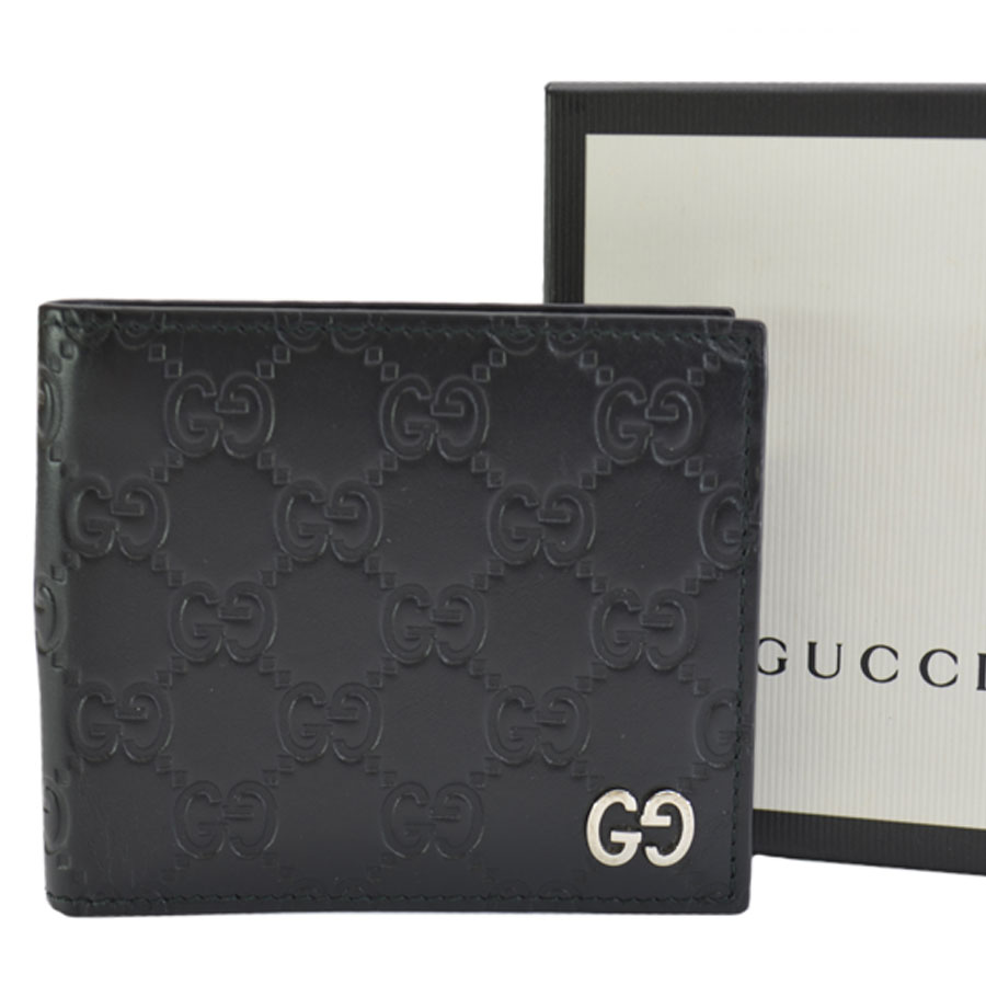 楽天市場 グッチ Gucci 財布 シマライン ブラックxシルバーカラー レザーx金属素材 二つ折り メンズ 中古 定番人気 K9259 ブランドバリュー