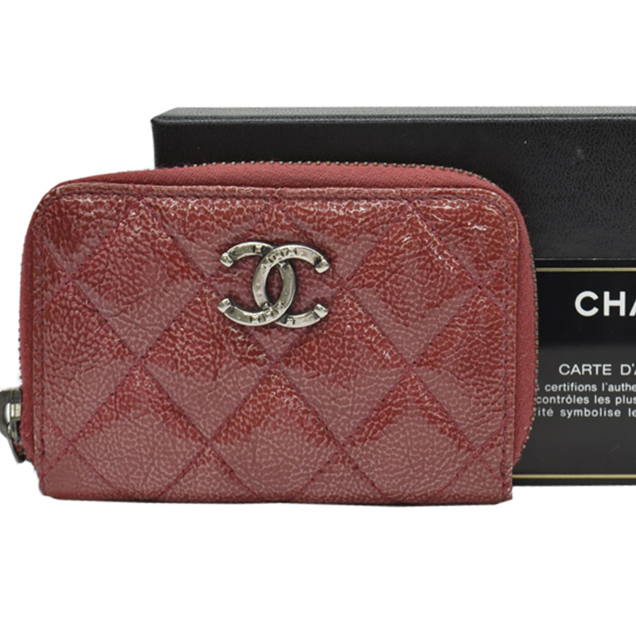 シャネル CHANEL コインケース ココマーク レッドxメタリック レザーx金属素材 カードケース 小銭入れ レディース 【中古】【定番人気】 - 53089a|ブランドバリュー