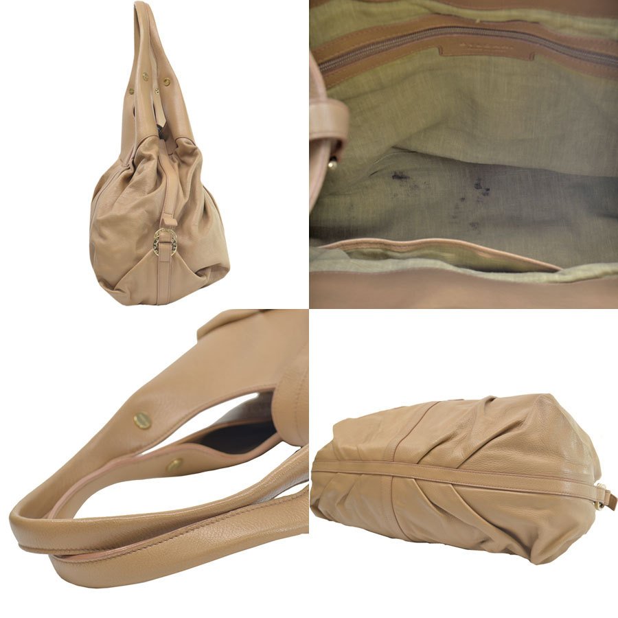 レザーｘ金属素材 ショルダーバッグ 中古 チャンドラ バッグ チャンドラ K9813a ブラウンｘゴールド Bvlgari ブルガリ ブラウンｘゴールド ブルガリ Bvlgari バッグ チャンドラ ブラウンｘゴールド レザーｘ金属素材 ショルダーバッグ レディース 中古 定番