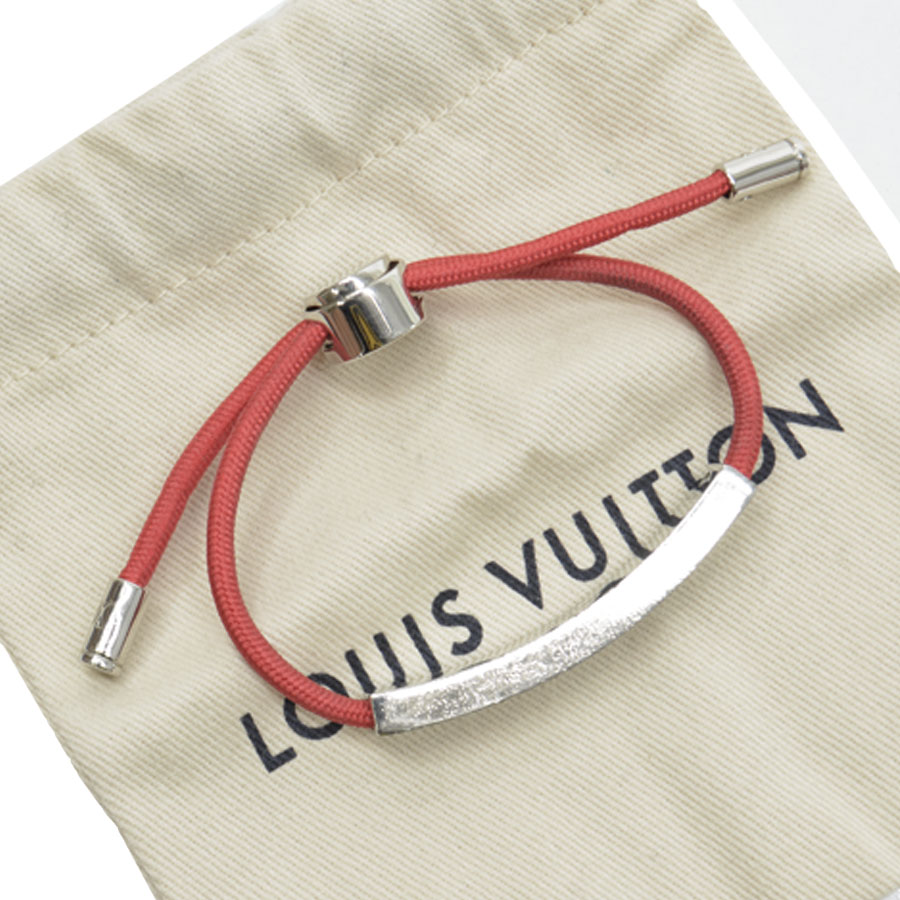 楽天市場 ルイヴィトン Louis Vuitton ブレスレット ブレスレット スペースlv シルバーｘレッド 金属素材ｘナイロン レディース メンズ M 中古 おすすめ a ブランドバリュー