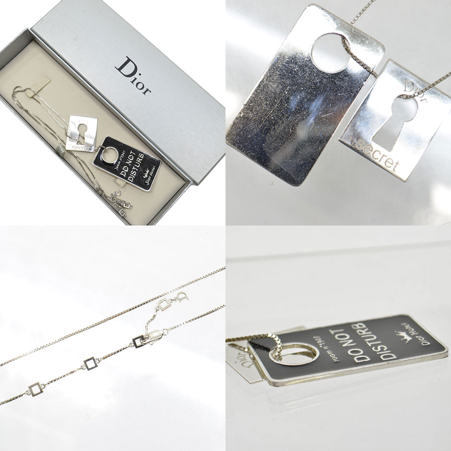 楽天市場 ディオール Dior ネックレス シルバーｘブラック 金属素材 ペンダント レディース メンズ 中古 定番人気 Ra ブランドバリュー